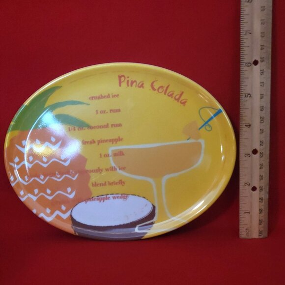 Precidio Melamine Snack Plate Pinacolada Margarita Recipe Set of 2 - Picture 7 of 11